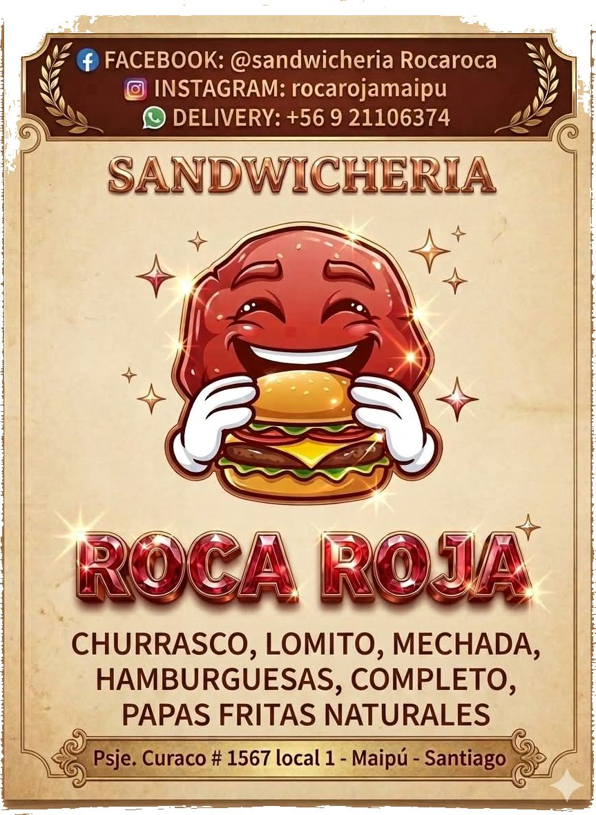 Menú de Sandwicheria Roca Roja en Maipú